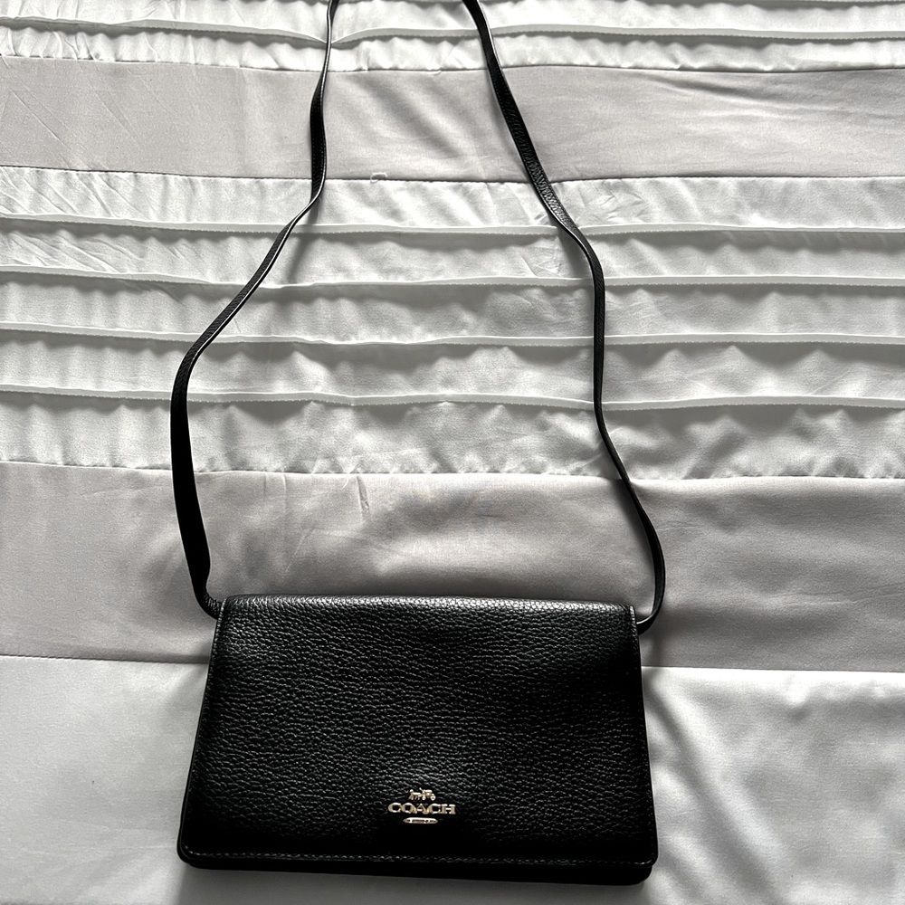 Coach Crossbody Black Leather Purse